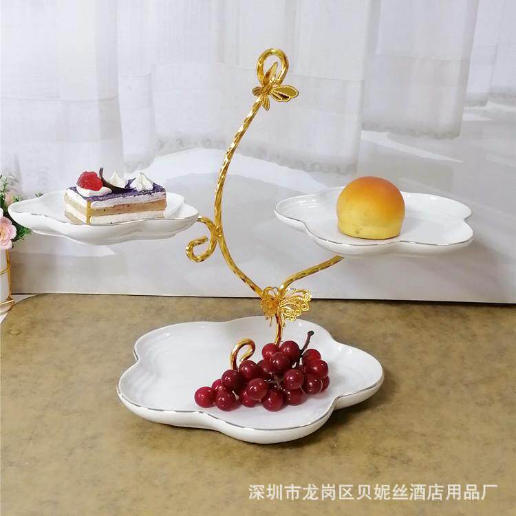 甜品台摆件展示架甜点糕点托盘陶瓷铁艺摆台蛋糕架子下午茶点心架