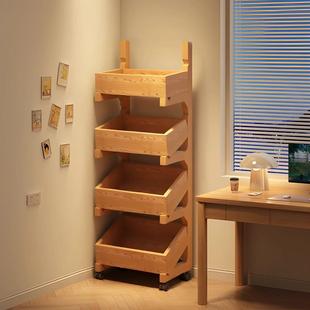 书架实木可移动置物架学生家用角落不占空间书桌边柜简易小型书柜