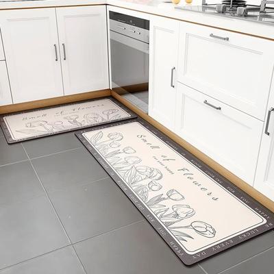 家用厨房加厚皮革免洗可擦PVC垫子长条地垫防滑防油防水耐脏脚垫