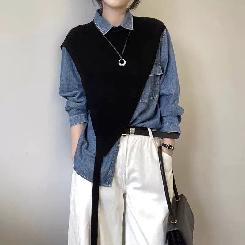 2026年新款针织马甲叠穿外搭装饰披肩女春秋毛线套头短罩衫高级感