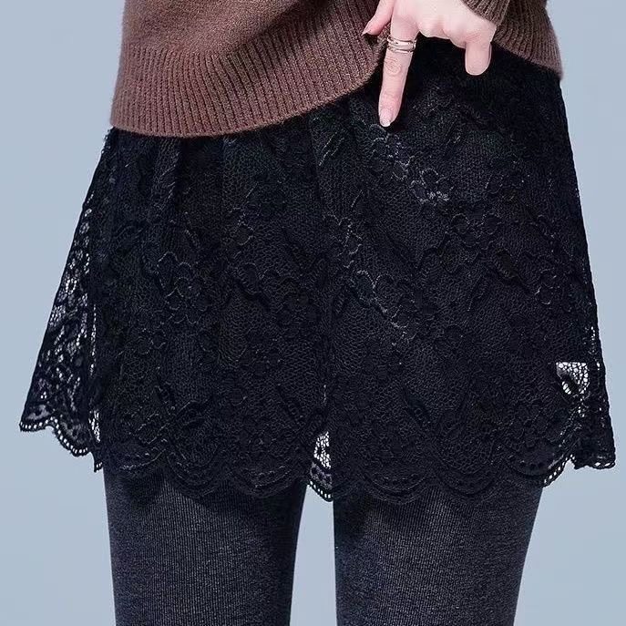 卫衣叠穿内搭单品女士蕾丝打底半身裙搭配毛衣假下摆遮臀胯小屁帘