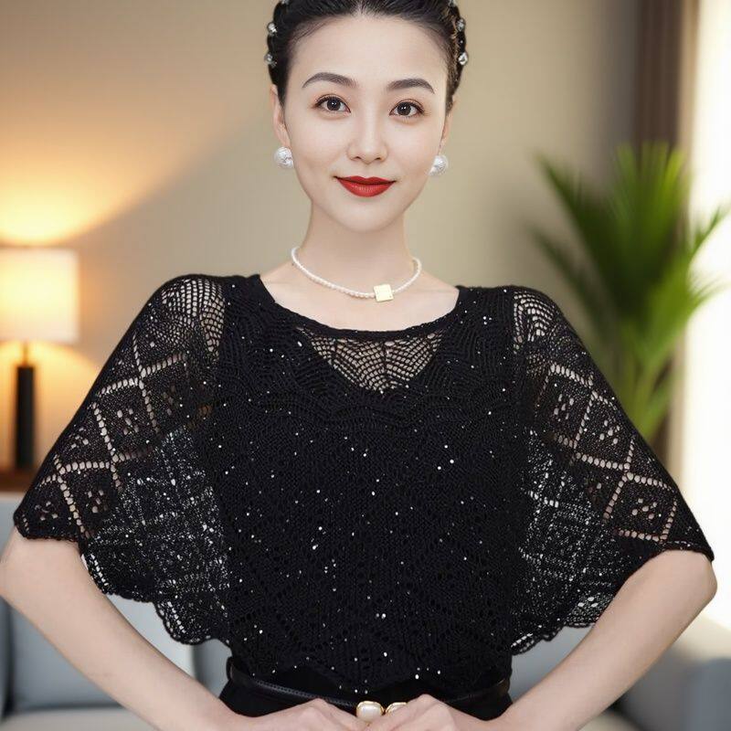 【送胸针】防晒贵妇披肩针织披肩套时尚新空调房罩衫夏季薄款外搭