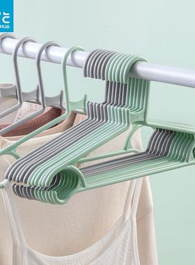 茶花07041T轻便衣架 一把5只装塑料浅色可挂衣裤架 42CM塑料衣架