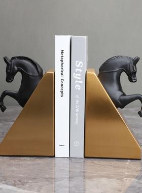 现代简约树脂马头书挡样板房办公室卧室书房客厅电视柜桌面摆件