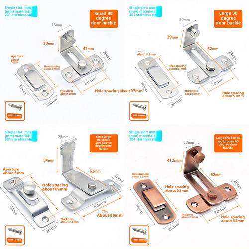 加厚不锈钢扣一对鼻锁木门锁扣门挂锁门闩门锁扣防盗门开门闩门闩