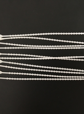 珠型扎带3*180mm 500条黑白色塑料活扣可松式珠形孔尼龙串珠绑带