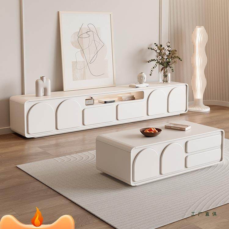 落地奶油风法式圆角白电视柜茶几组合现代简约客厅家用小户型2025,鲜花速递/花卉仿真/绿植园艺,割草机/草坪机,淘宝优惠券,粉丝福利购,淘宝优惠卷