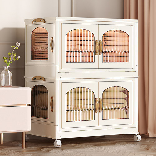 收纳柜子置物柜家用宝宝儿童衣服储物柜塑料免安装折叠玩具零食柜