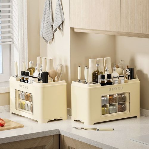 厨房调味瓶置物架调料盒家用盐调味罐收纳盒筷子刀架组合装不锈钢