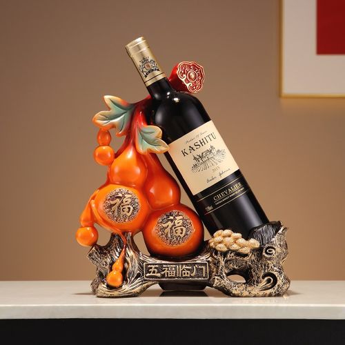 新中式创意福禄葫芦红酒架摆件酒柜客厅装饰品摆设送人乔迁礼物