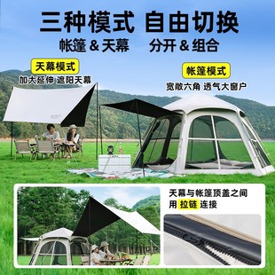 帐篷户外黑胶折叠便捷式球型天幕一体全自动露营野营野外装备全套