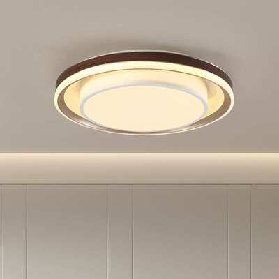 卧室灯led吸顶灯现代简约圆形铝材北欧客厅主卧房间广东中山灯具