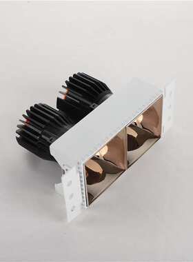 无边框双头方形射灯套件15wLED射灯面环散热器压铸天花投射灯外壳