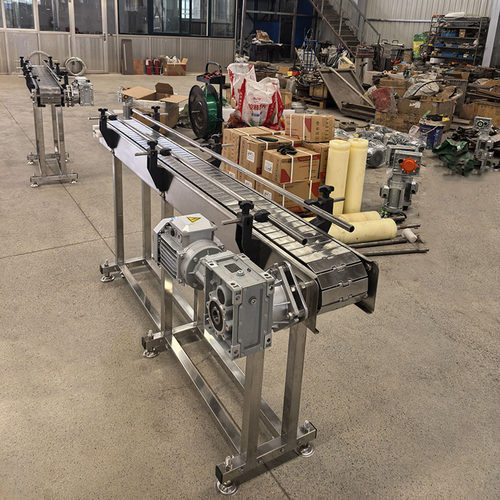 定制流水线平顶链输送机 饮料运输机带圆管护栏 812不锈钢平顶链