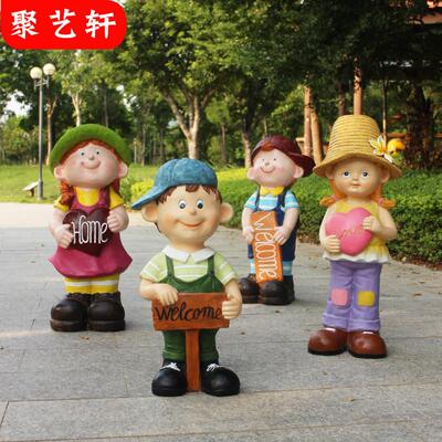 幼儿园商场店门口迎宾人物摆件中秋国庆开业活动装饰道具卡通雕塑