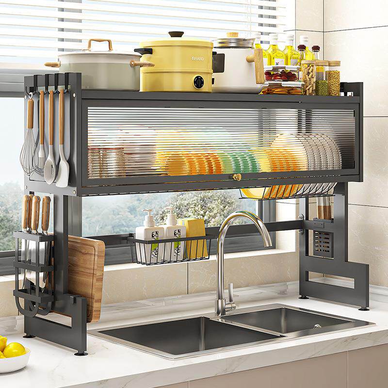 厨房柜门水槽置物架台面碗盘收纳架多功能加厚洗碗架碗碟架沥水架