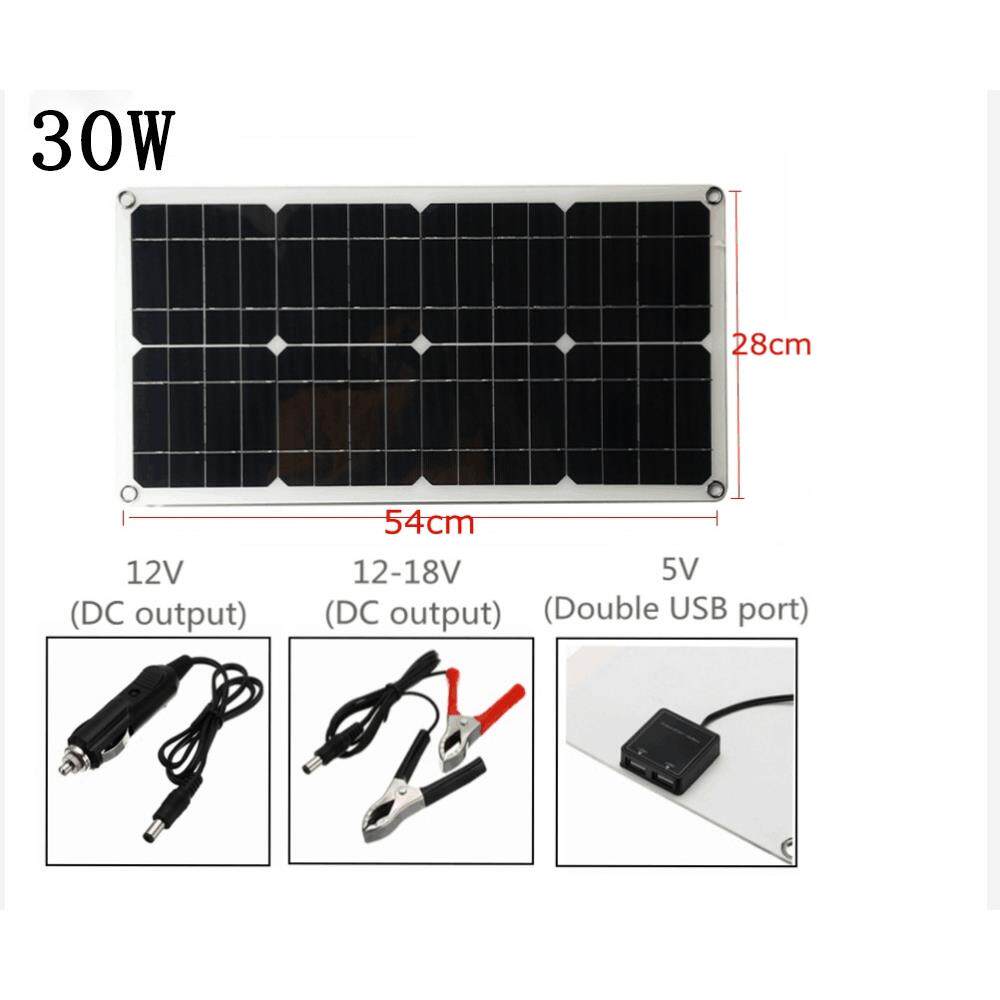 太阳能电源单晶30W太阳能板太阳能充电板户外光伏发电板太阳能