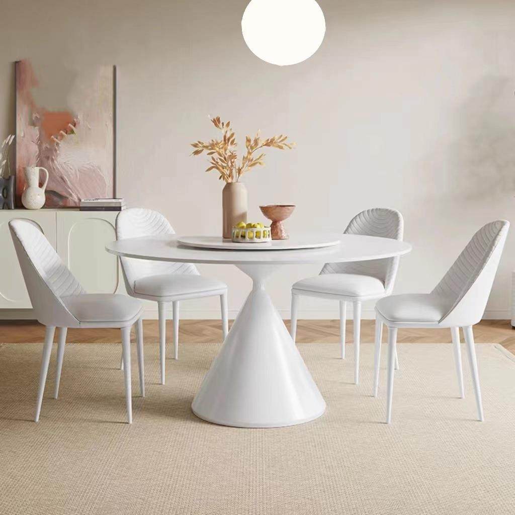 法式奶油风高端亮光岩板餐桌椅组合家用小户型现代极简圆桌纯白色,鲜花速递/花卉仿真/绿植园艺,割草机/草坪机,淘宝优惠券,粉丝福利购,淘宝优惠卷
