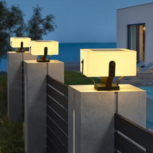 柱头灯防水太阳能庭院灯柱子灯别墅大门两侧门墩灯户外方形门柱灯