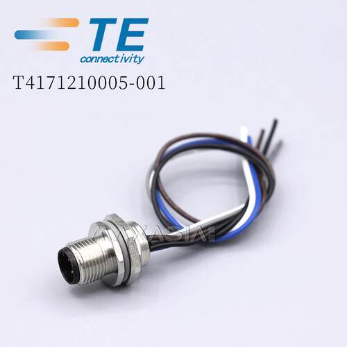 TE泰科M12前面板安装连接器T4171210005-001公端5芯Acode 0.2米线