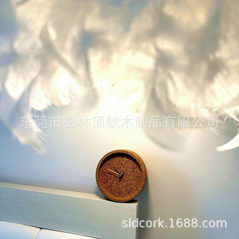 软木座钟台钟静音机芯北欧复古轻奢简约设计外贸出口跨境电商直供