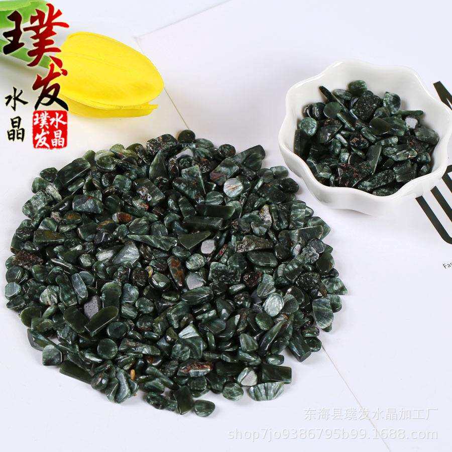 天然绿龙晶碎石 鱼缸石景观装饰 盆栽摆件 跨境电商供货