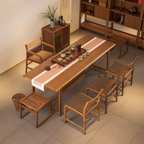 大庆会议桌长桌简约现代办公培训桌椅组合工业风大型长条桌工作台