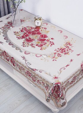 茶几桌布长方形防水防油防烫免洗田园台布防尘盖布PVC餐桌布