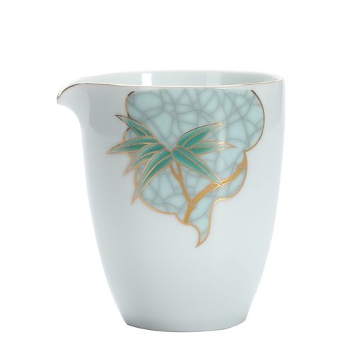 紫不语家用大号陶瓷公道杯大容量分茶器影青描金白瓷茶海匀杯单个