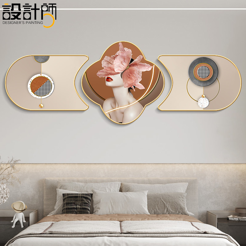 卧室装饰画床头画2022主卧挂画房间客厅壁画沙发背景墙三联画人物