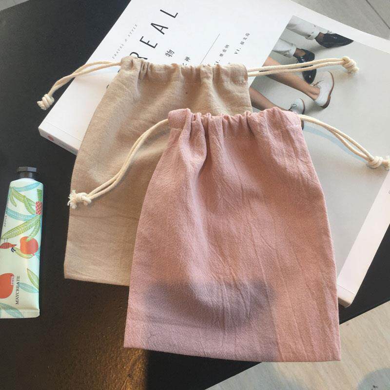 S588ins旅行素色防尘束口袋抽绳收纳袋清新透气小号布袋内衣收纳
