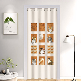 门帘隔断帘空调挡风家用免打孔卧室厨房厕所遮挡布帘长挂帘试衣间