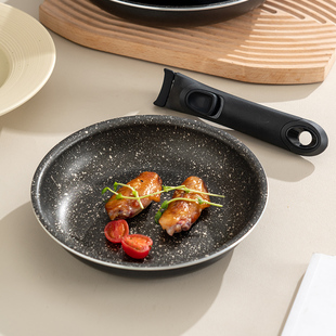 cook可拆卸手柄不粘锅麦饭石平底锅奶锅汤锅煎锅电磁炉用锅具