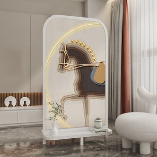 欧式 饰置物座屏 骏马入户屏风隔断客厅移动遮挡简约房间卧室装