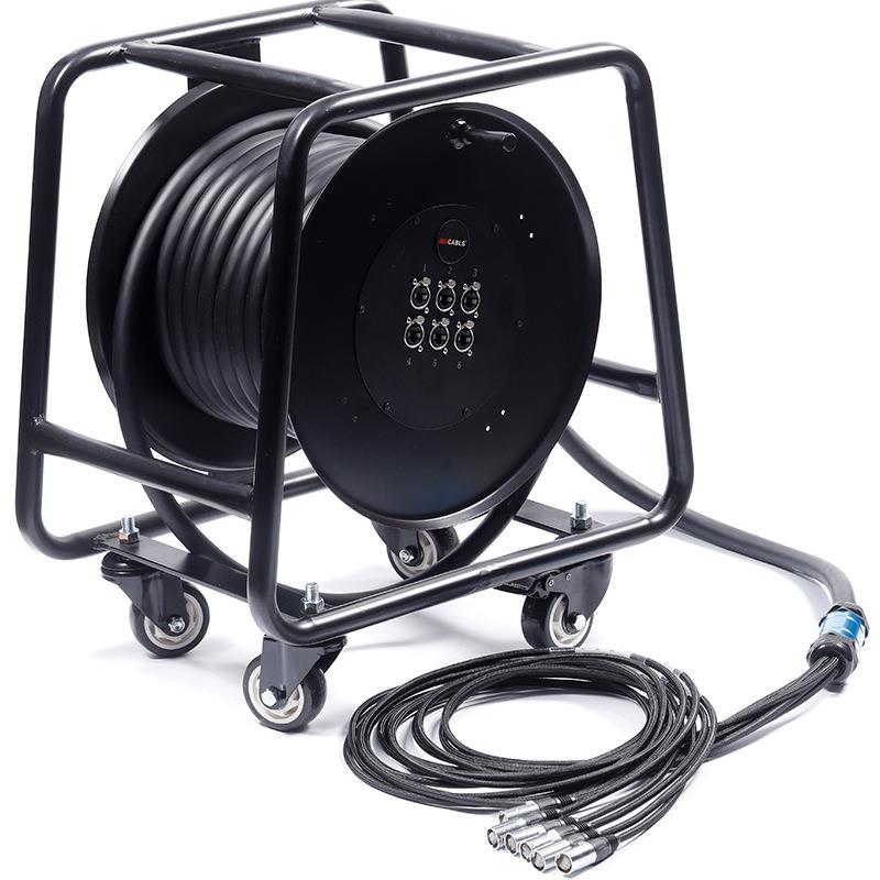 6通道连接器cat6网线蛇形网络电缆车100米 6通道扩展音频线RJ45头