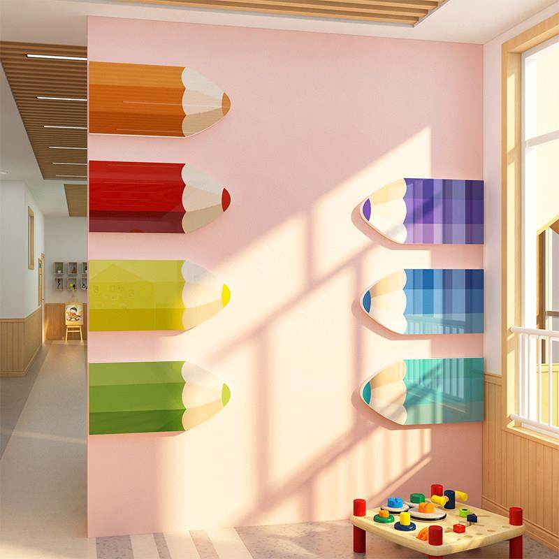 蜡笔贴纸幼儿园墙面装饰环创材料托管布置主题文化背景画美术教室,家居饰品,软装墙贴,淘宝优惠券,粉丝福利购,淘宝优惠卷