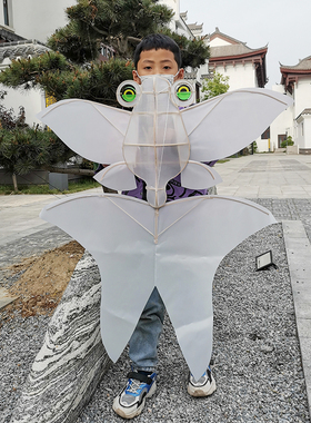 立体空白金鱼风筝传统工艺竹子骨架手工轧制DIY绘画涂鸦填色不飞