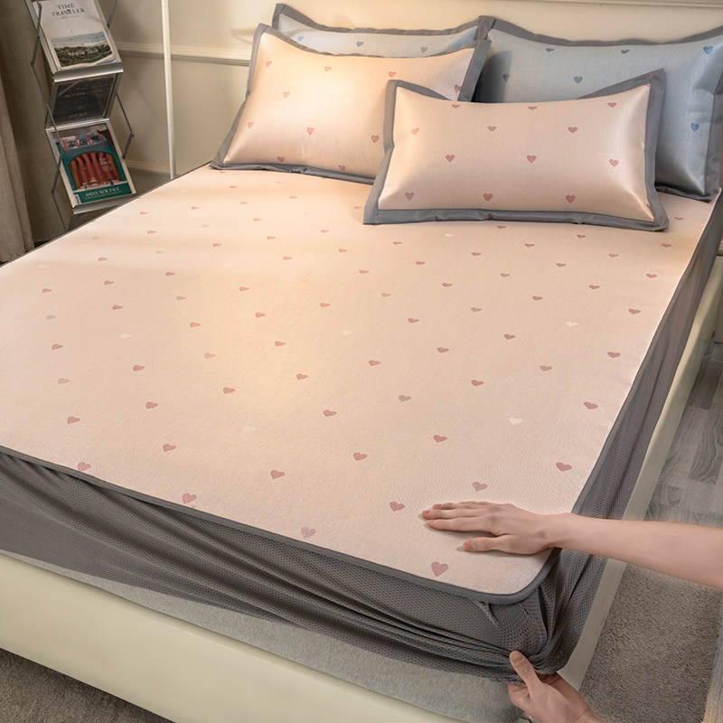 夏天凉席冰丝席三件套床笠款家用单人高端水洗折叠空调软席子夏季,床上用品,冰丝席,淘宝优惠券,粉丝福利购,淘宝优惠卷