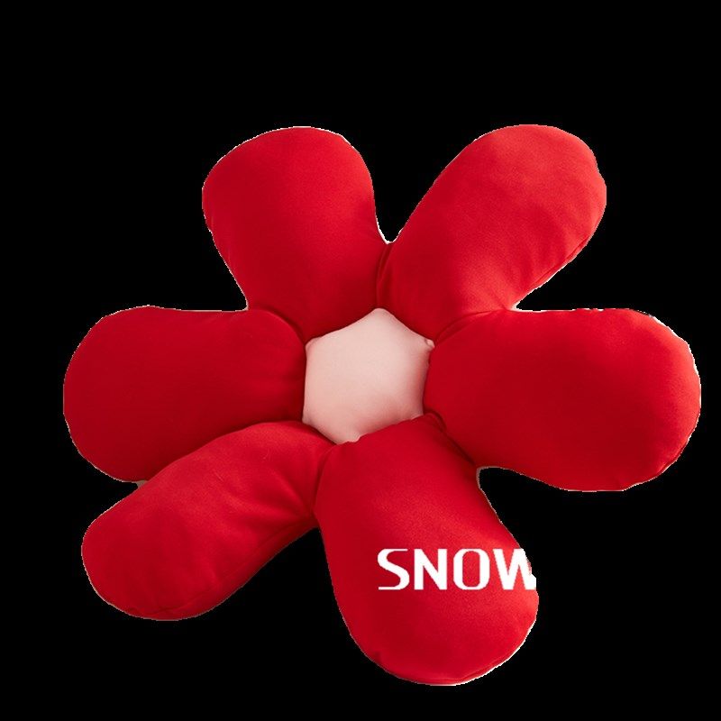 红色抱枕节日喜庆装饰靠垫客厅沙发新年柔软枕套异形花朵现代靠枕