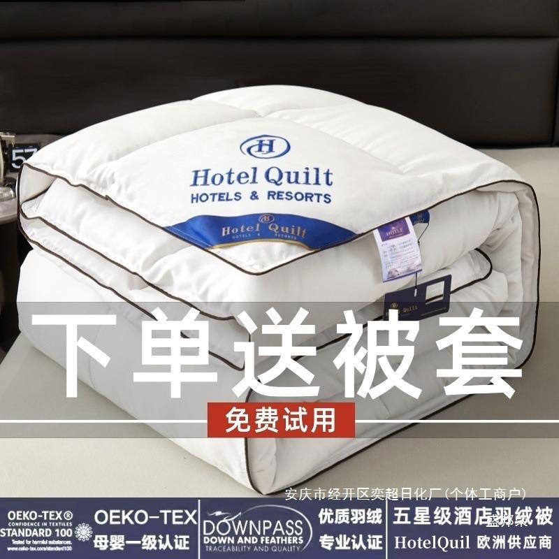 出口白鹅绒冬季加厚保暖羽绒被五棉被芯春秋被被子冬被酒店