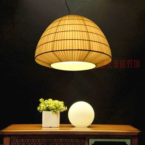 现代简约创意半圆布艺灯笼吊灯书房餐厅个性会所酒店灯饰百褶灯具