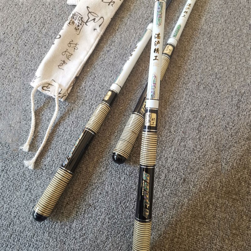 湛泸精工碳素抄网杆竿轻硬竞技飞抄鲫鲤独节60/80/1.2米钓鱼炮台