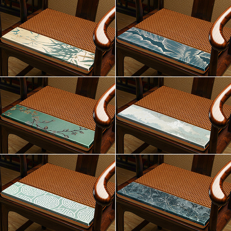 冬季中式椅子坐垫办公室沙发垫子透气屁垫藤席凉席凳子茶椅垫冬天