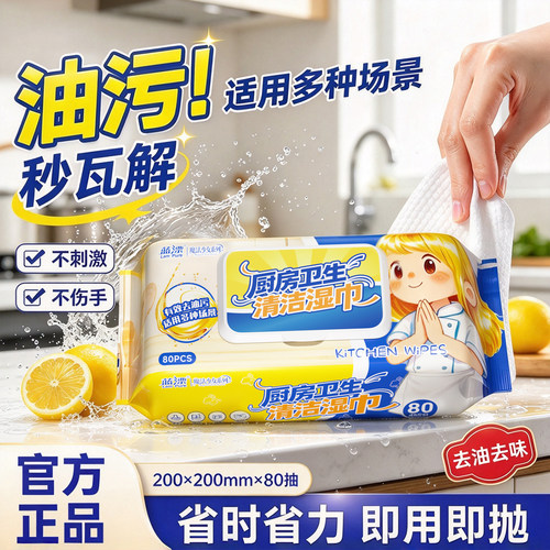 强力去油加大加厚厨房湿巾