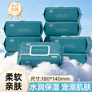 蓝漂湿巾纸大包装手口屁专用加厚大尺寸家用实惠装水润亲肤湿纸巾