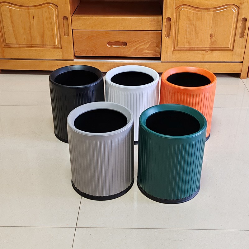 酒店客房双层垃圾桶家用卫生间垃圾架办公室圆形塑料纸篓无盖商用