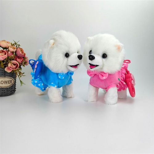 仿真电动玩具狗可爱萨摩耶女孩宠物遥控发声玩具电动狗狗唱歌走路
