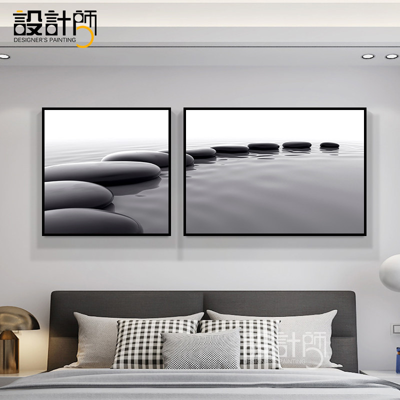 现代简约卧室床头装饰画房间背景墙挂画酒店宾馆风景客厅墙面壁画