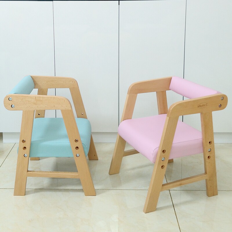 实木非塑料儿童学习凳子幼儿园椅子靠背宝宝扶手家用餐椅三档可调
