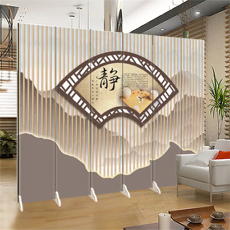 围棋文化棋牌室折叠移动屏风隔断客厅时尚玄关休闲娱乐双面装饰墙